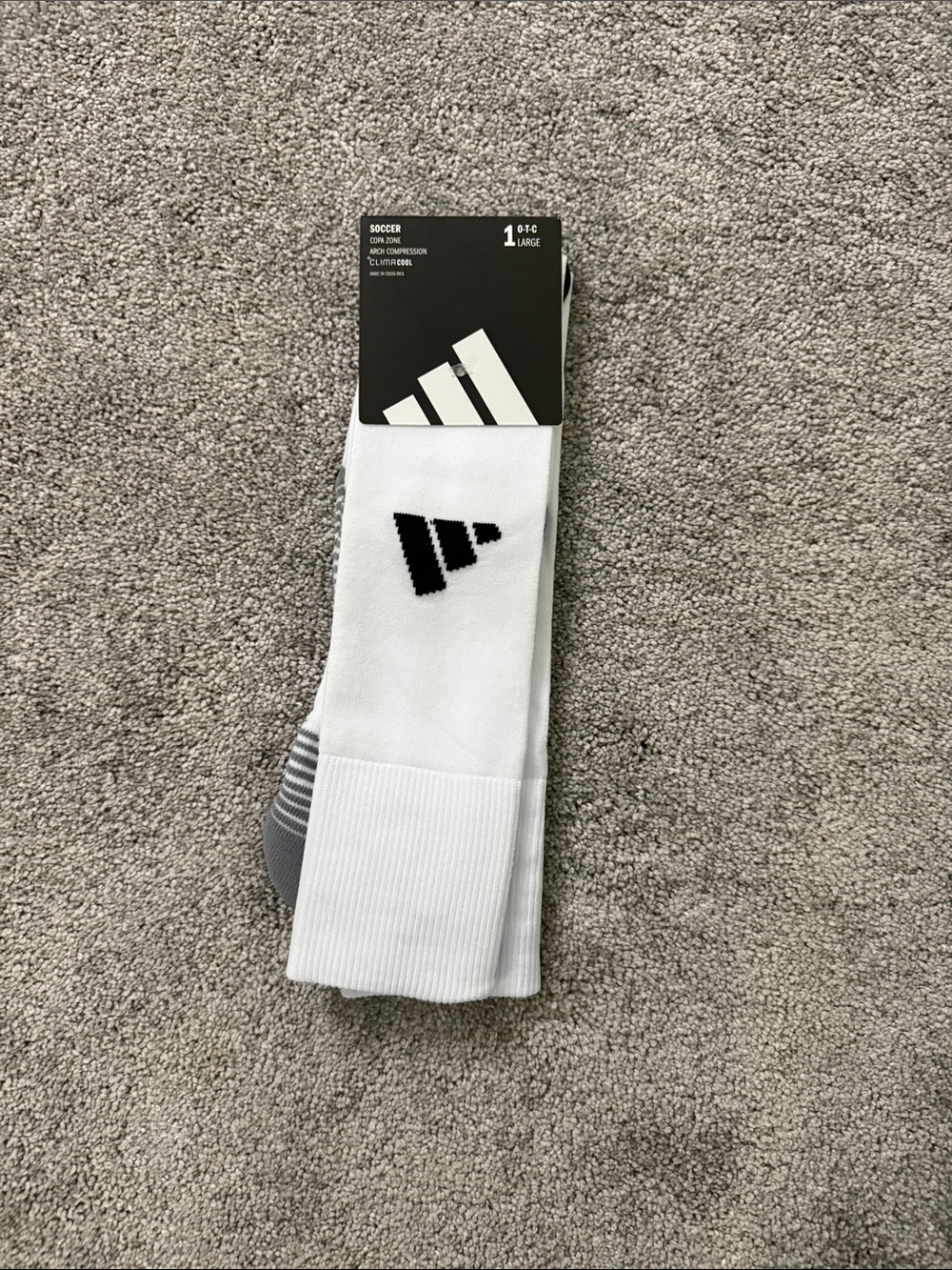 adidas White Soccer Socks - Large